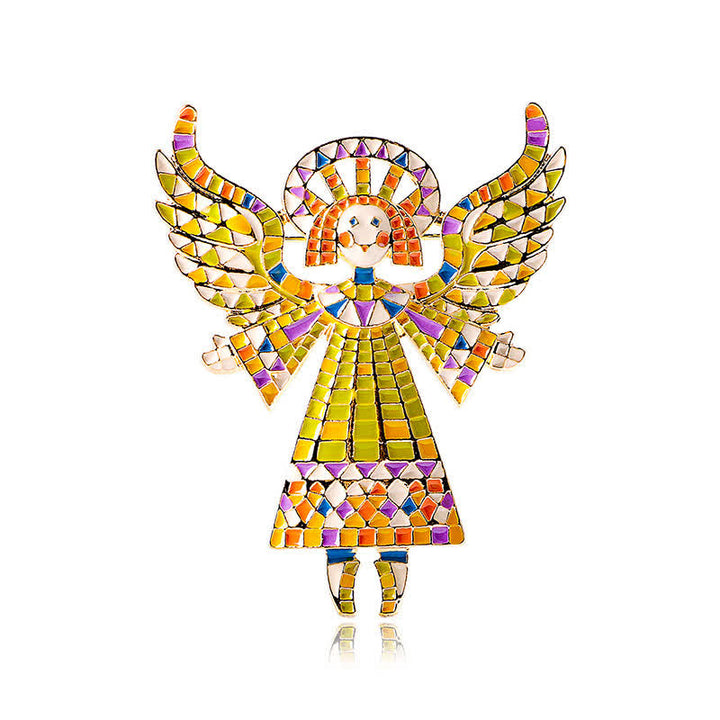 Broche de ángel esmaltado colorido y bonito para mujer
