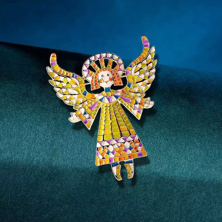 Broche de ángel esmaltado colorido y bonito para mujer