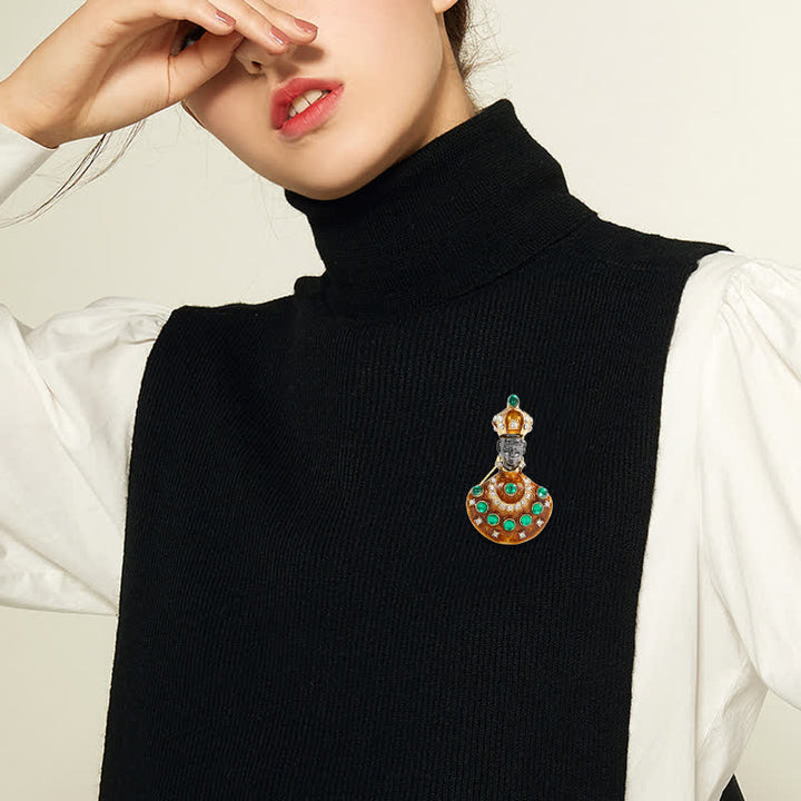 Broche unisex de disfraz de genio inusual grande medieval