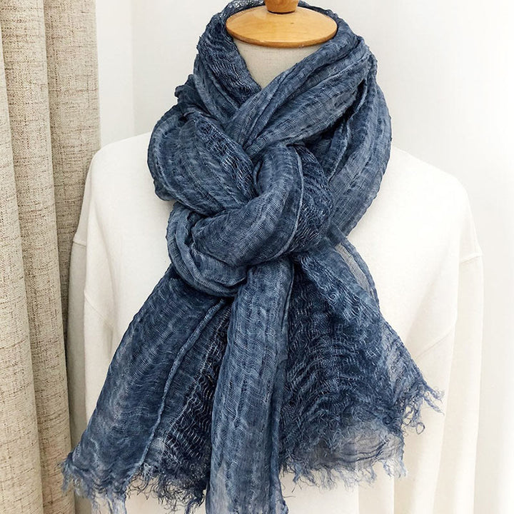 Bufanda fina estilo chal ligero de color sólido retro para mujer