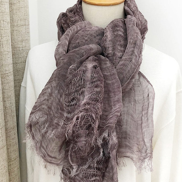 Bufanda fina estilo chal ligero de color sólido retro para mujer