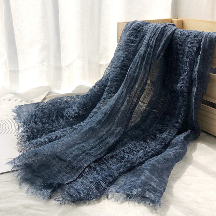 Bufanda fina estilo chal ligero de color sólido retro para mujer