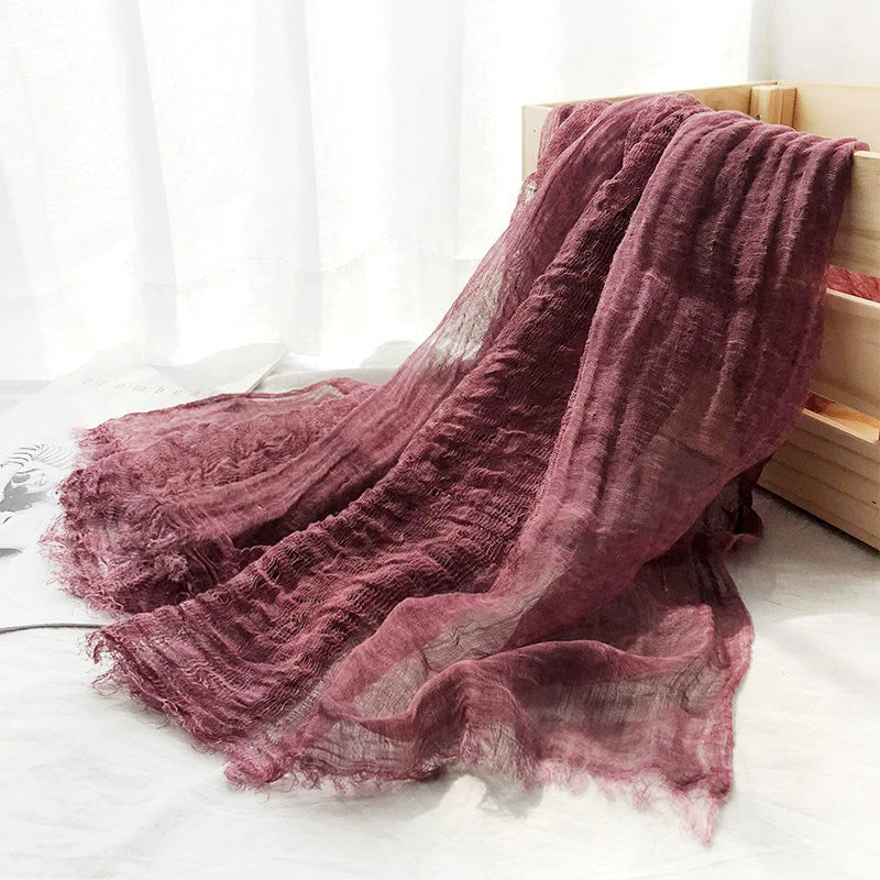 Bufanda fina estilo chal ligero de color sólido retro para mujer