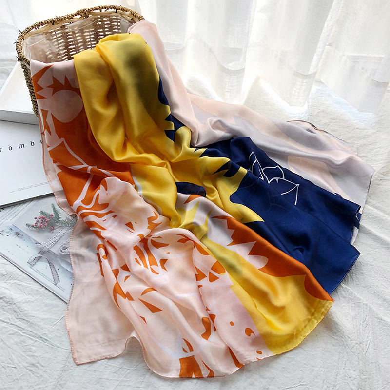 Bufanda fina y ligera con estampado playero de verano para mujer