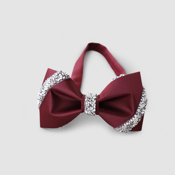 Pajarita clásica para hombre adornada con diamantes de imitación