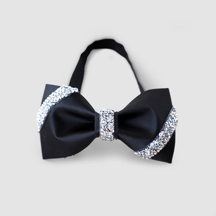 Pajarita clásica para hombre adornada con diamantes de imitación