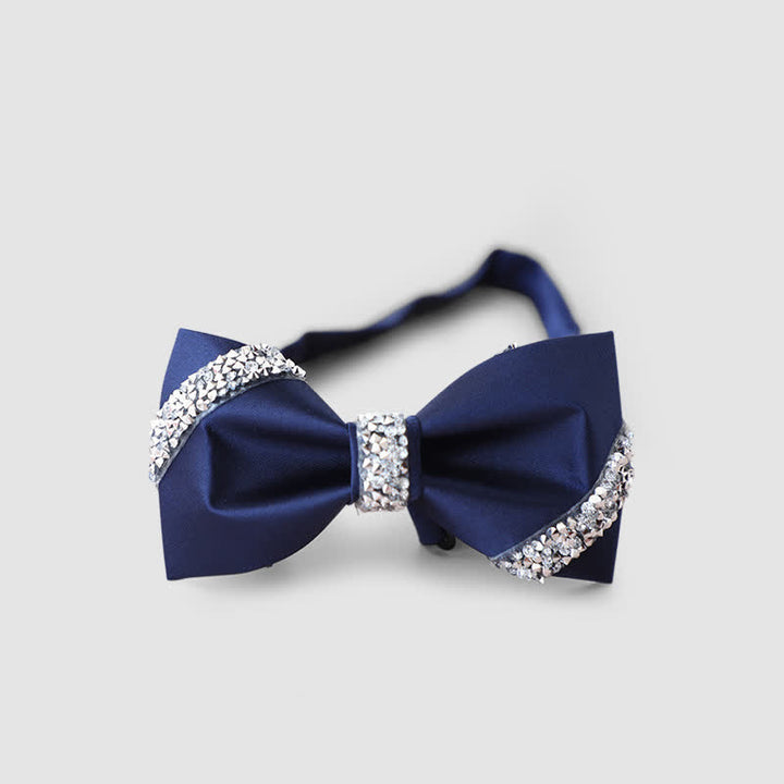 Pajarita clásica para hombre adornada con diamantes de imitación