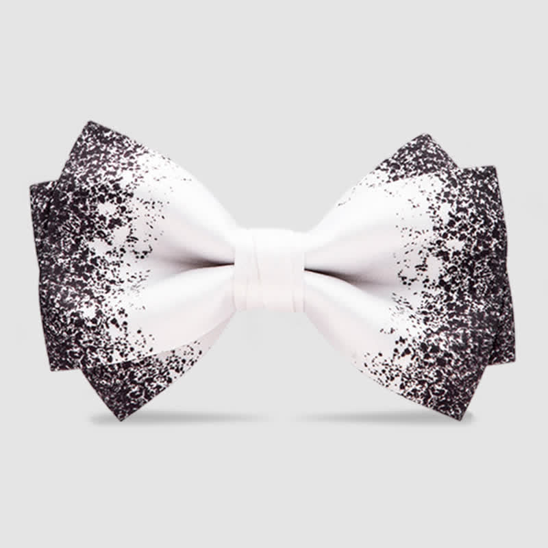 Pajarita para hombre con diseño de cielo nocturno resplandeciente en blanco y negro