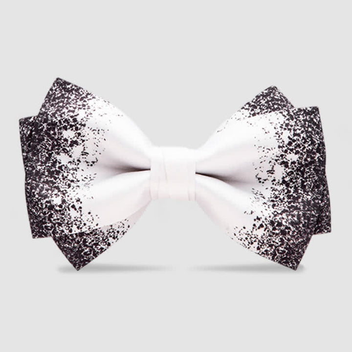 Pajarita para hombre con diseño de cielo nocturno resplandeciente en blanco y negro