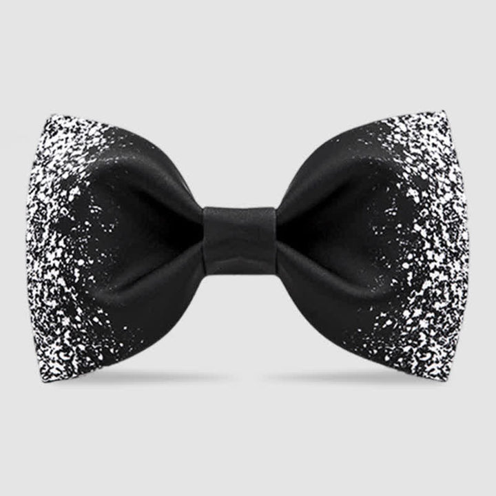 Pajarita para hombre con diseño de cielo nocturno resplandeciente en blanco y negro
