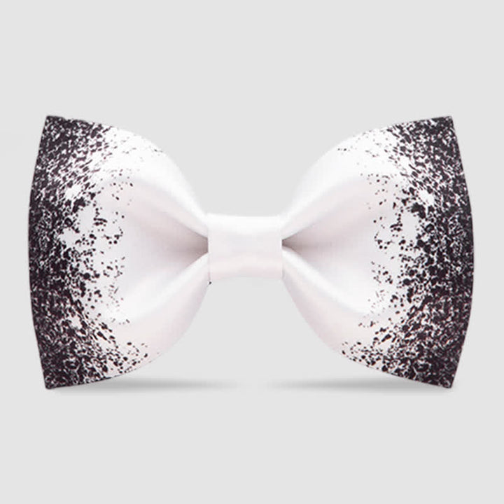 Pajarita para hombre con diseño de cielo nocturno resplandeciente en blanco y negro