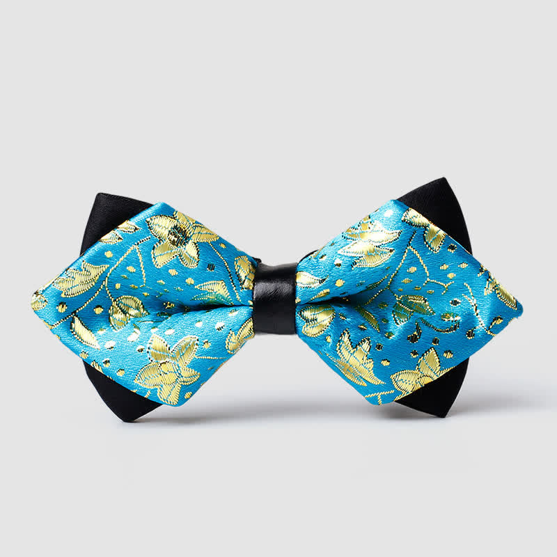 Pajarita con estampado de cachemira en tono dorado para hombre