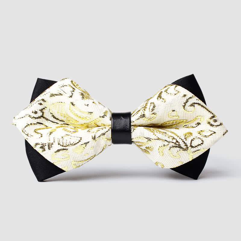 Pajarita con estampado de cachemira en tono dorado para hombre