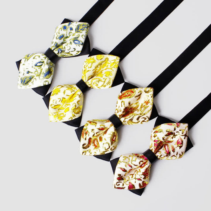 Pajarita con estampado de cachemira en tono dorado para hombre
