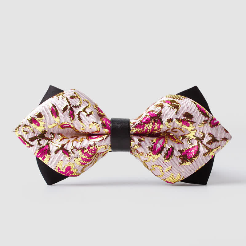 Pajarita con estampado de cachemira en tono dorado para hombre