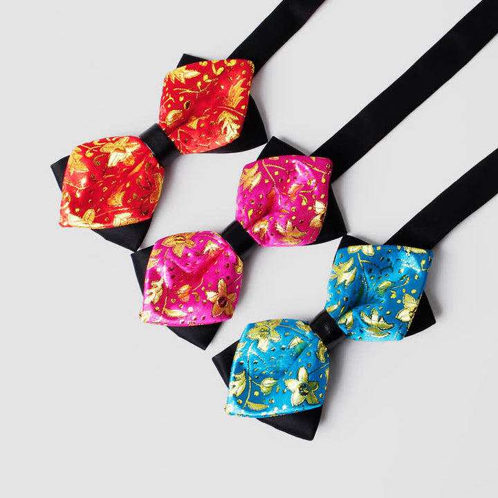 Pajarita con estampado de cachemira en tono dorado para hombre