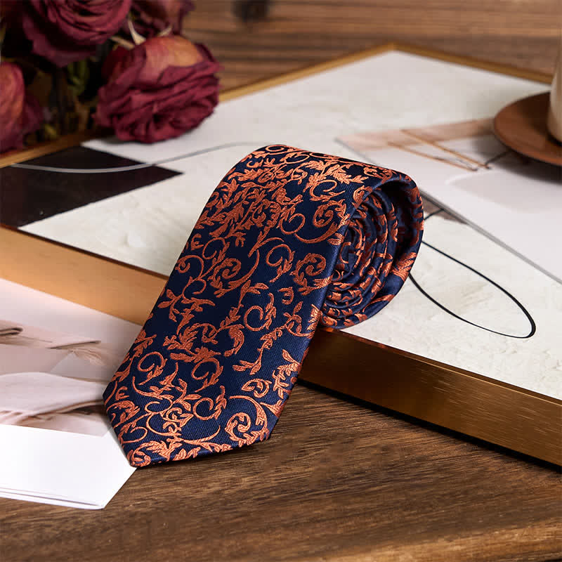 Conjunto de 3 corbatas para hombre en tonos naranja y azul marino