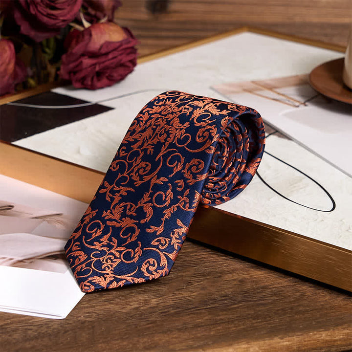 Conjunto de 3 corbatas para hombre en tonos naranja y azul marino