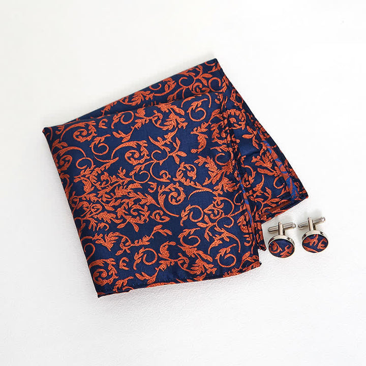Conjunto de 3 corbatas para hombre en tonos naranja y azul marino