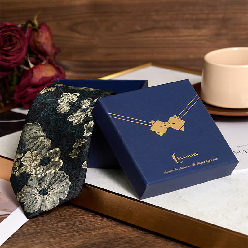 Pañuelo de bolsillo con estampado floral verde bosque de pino para hombre