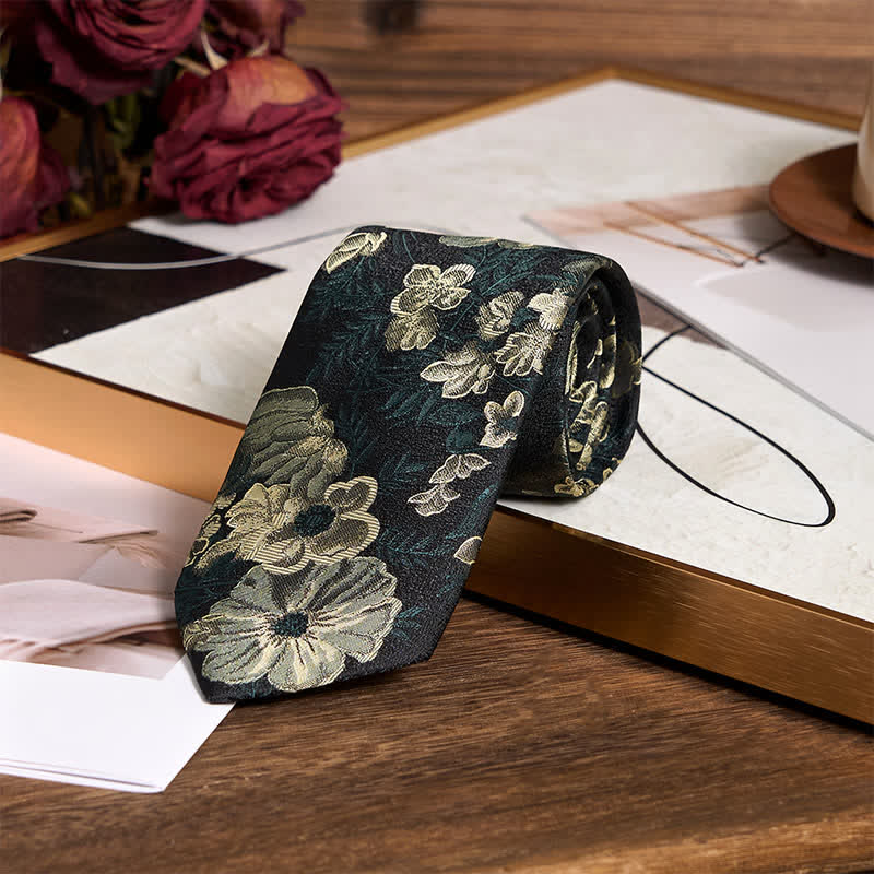 Pañuelo de bolsillo con estampado floral verde bosque de pino para hombre
