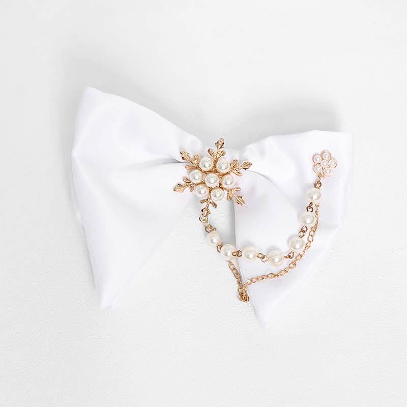 Pajarita de hombre de gran tamaño en blanco y negro con punta - Copo de nieve - Blanco - image 5