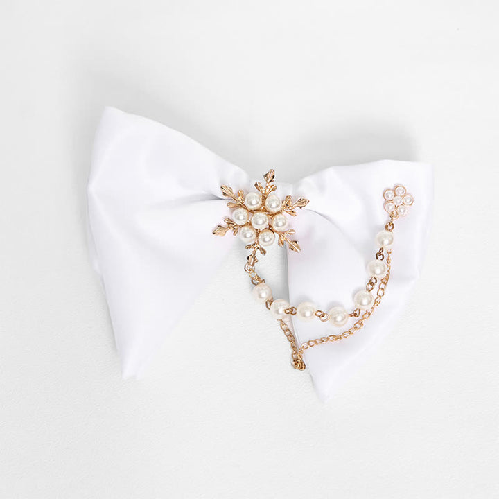 Pajarita de hombre de gran tamaño en blanco y negro con punta - Copo de nieve - Blanco - image 5