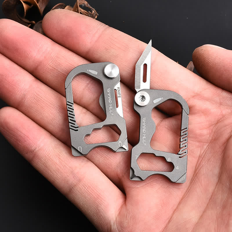 Mini llavero con cuchillo plegable multifuncional 6 en 1