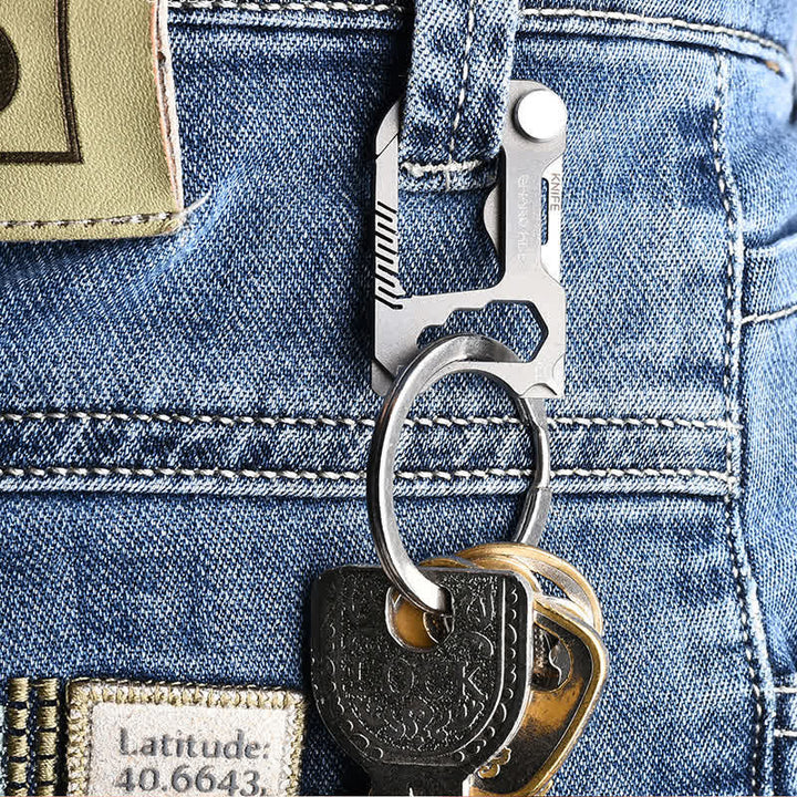 Mini llavero con cuchillo plegable multifuncional 6 en 1