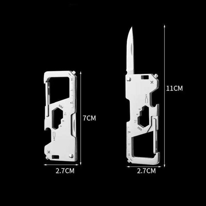 Minicuchillo plegable EDC 6 en 1 para exteriores, herramienta portátil, llavero
