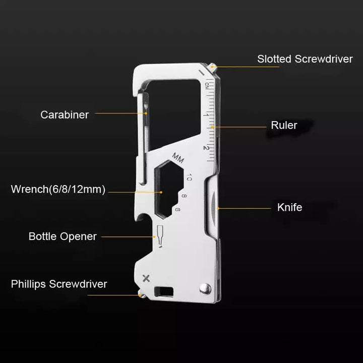 Minicuchillo plegable EDC 6 en 1 para exteriores, herramienta portátil, llavero