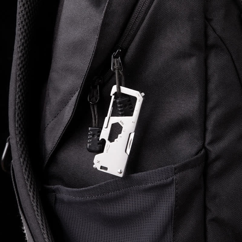 Minicuchillo plegable EDC 6 en 1 para exteriores, herramienta portátil, llavero