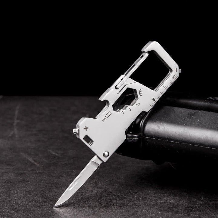 Minicuchillo plegable EDC 6 en 1 para exteriores, herramienta portátil, llavero