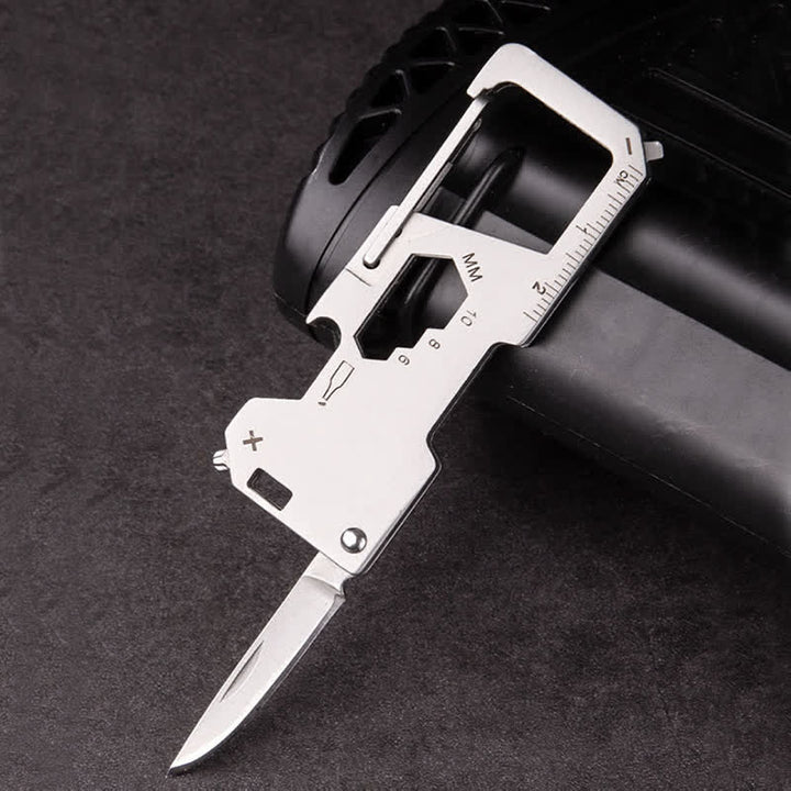 Minicuchillo plegable EDC 6 en 1 para exteriores, herramienta portátil, llavero
