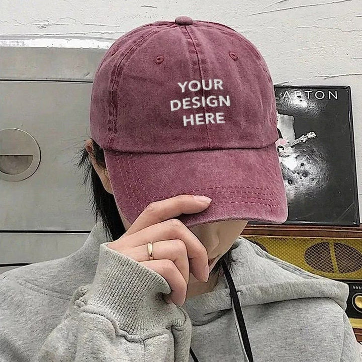 Gorra de béisbol ajustable con impresión de texto personalizado