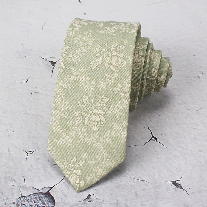 Corbata de poliéster con estampado floral de primavera para hombre