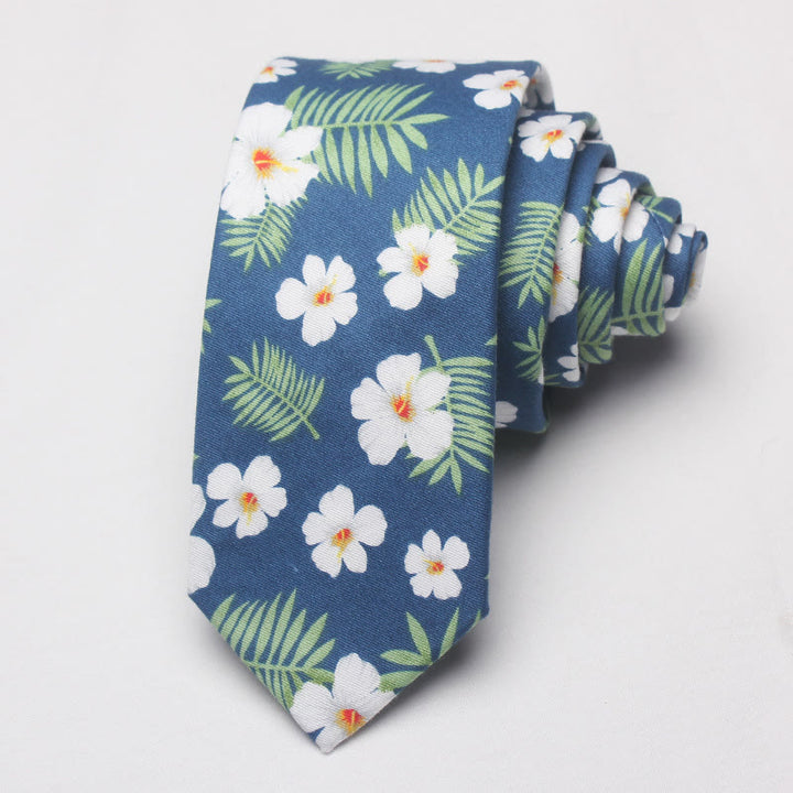 Corbata de poliéster con flores florecientes de primavera para hombre