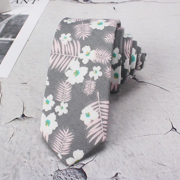 Corbata de poliéster con flores florecientes de primavera para hombre