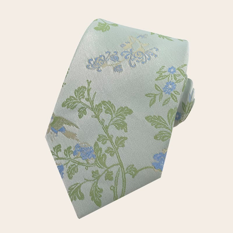 Corbata de poliéster con estampado floral para hombre estilo festivo