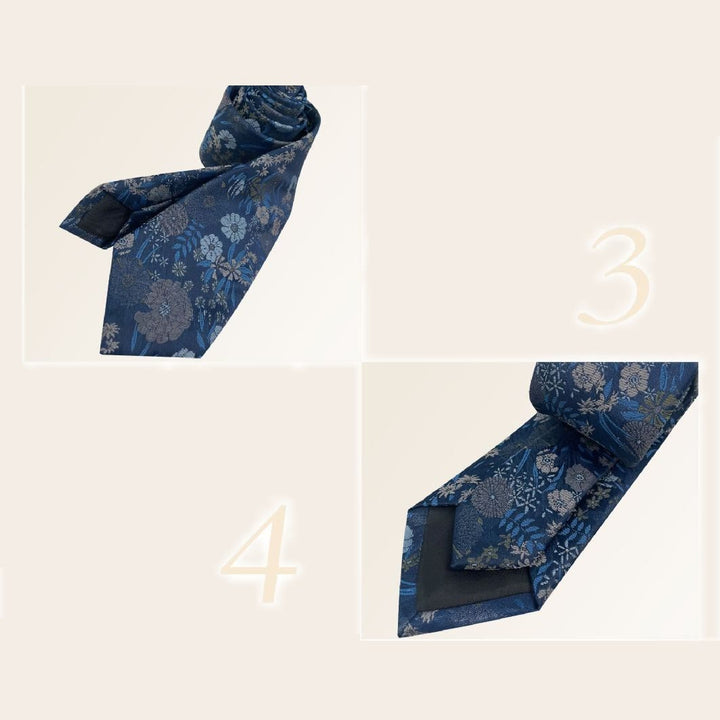 Corbata de poliéster con estampado floral para hombre estilo festivo