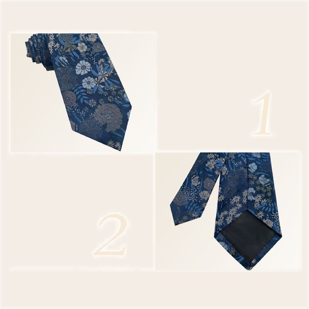 Corbata de poliéster con estampado floral para hombre estilo festivo