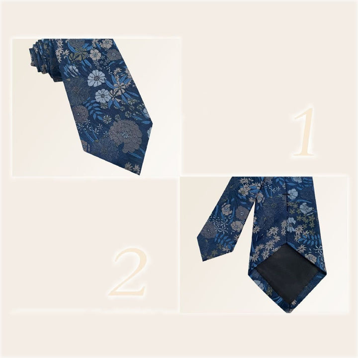 Corbata de poliéster con estampado floral para hombre estilo festivo