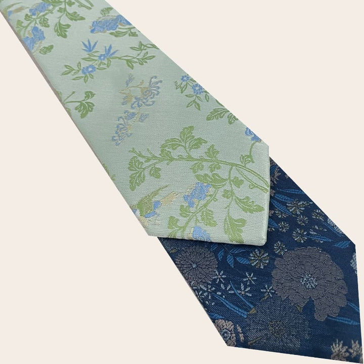 Corbata de poliéster con estampado floral para hombre estilo festivo