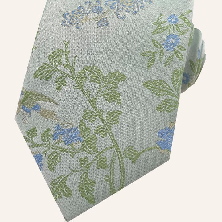 Corbata de poliéster con estampado floral para hombre estilo festivo