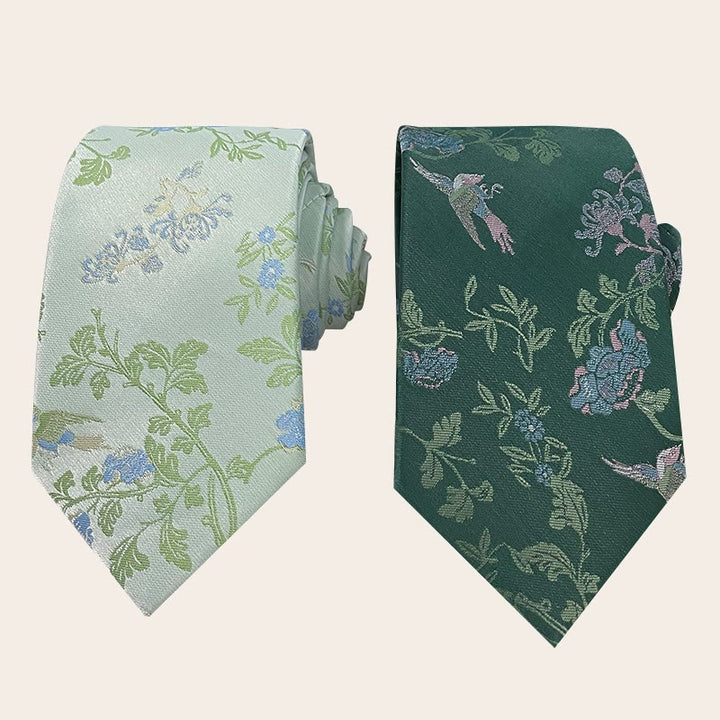 Corbata de poliéster con estampado floral para hombre estilo festivo
