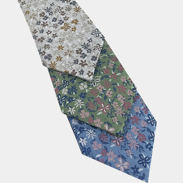 Corbata de poliéster con estampado floral de primavera para hombre