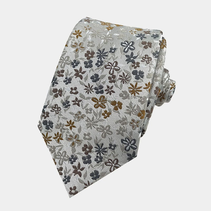 Corbata de poliéster con estampado floral de primavera para hombre