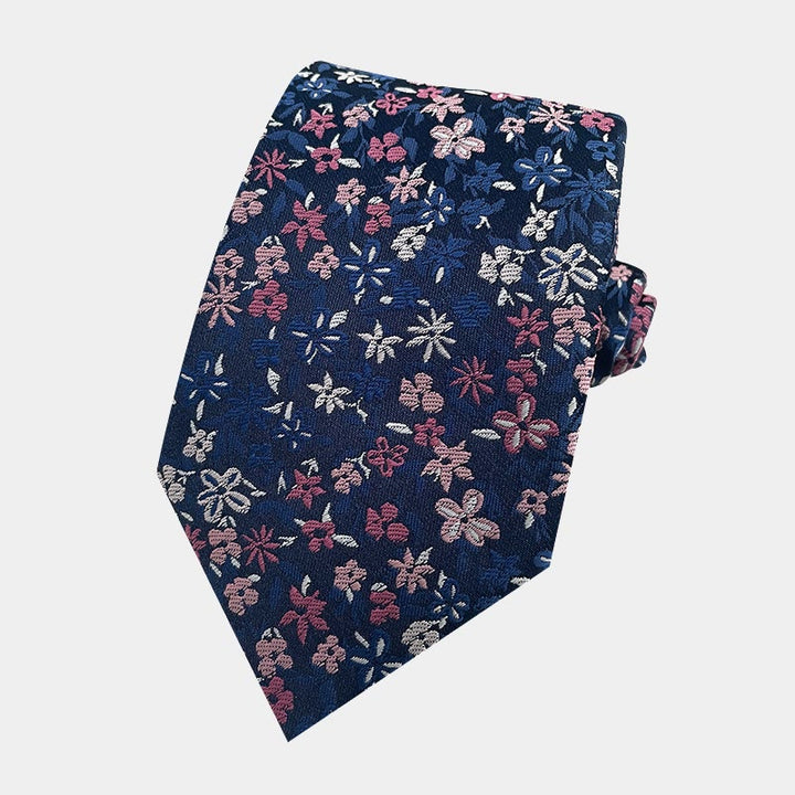 Corbata de poliéster con estampado floral de primavera para hombre