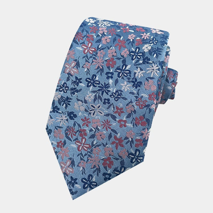 Corbata de poliéster con estampado floral de primavera para hombre
