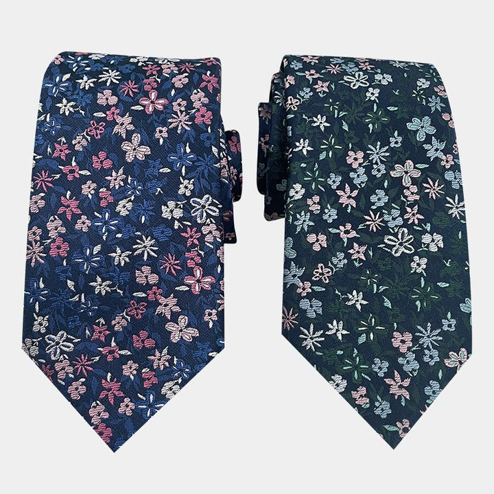 Corbata de poliéster con estampado floral de primavera para hombre